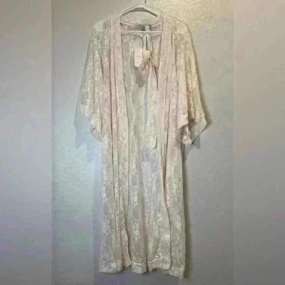 Pia Gladys Perey NWT Women’s Guipure Wedding‎ Sheer Lace Robe  Size 4 - Picture 1 of 7